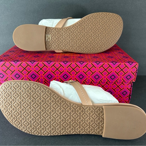 Tory Burch Miller Calfskin Leather Sandals Size 9.5 Light Makeup New In Box - Picture 4 of 7